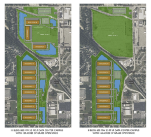 Proposed layouts of the Janesville data center