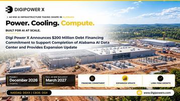 Digi Power X Secures $200m Debt Financing for Alabama AI Data Center