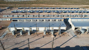 aerial view of the mining facility
