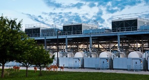 A Group of Deer Graze on Grass Next to Google's Iowa Data Center