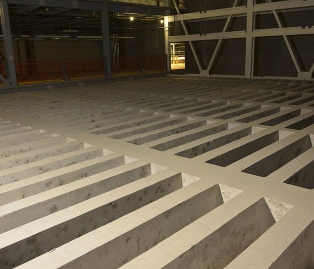 The semiconductor manufacturing facility 'bones' provides an excellent weight-bearing structure for the data center