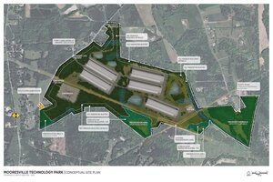Conceptual plan for Tract's Mooresville Tech Park in North Carolina