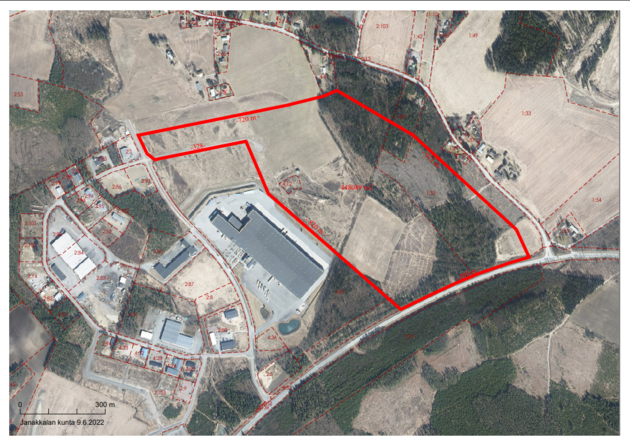 Aerial photo of the Rastikangas plot on record (municipal document)